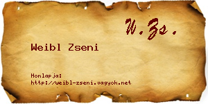 Weibl Zseni névjegykártya